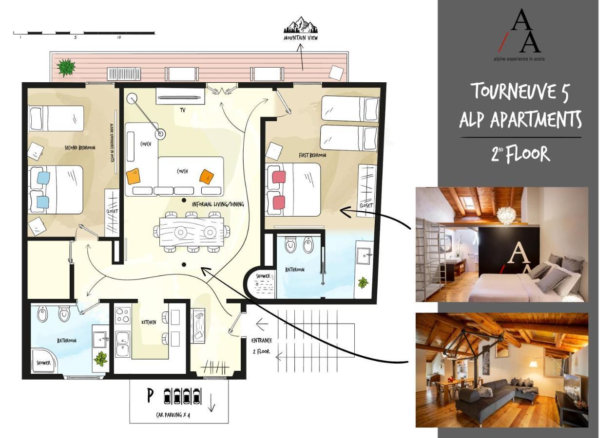 Alp Apartments Ski & Bike - Tourneuve5 アオスタ エクステリア 写真